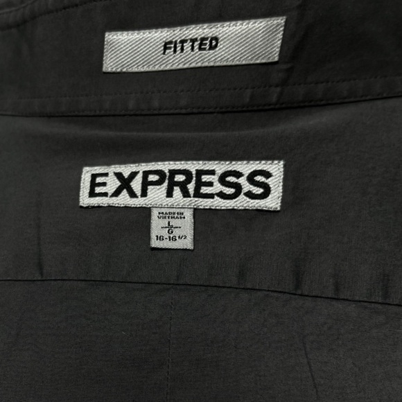 Express Men’s long and short sleeve gray button up collared shirt. Large - Picture 10 of 10